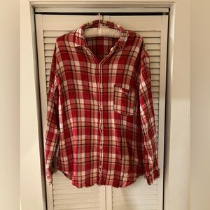 CP Shades Red Plaid and Gingham Gauze Cotton Button Down